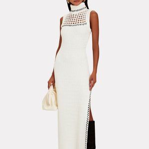 STAUD ZELDA DRESS IVORY MULTI SZ SMALL